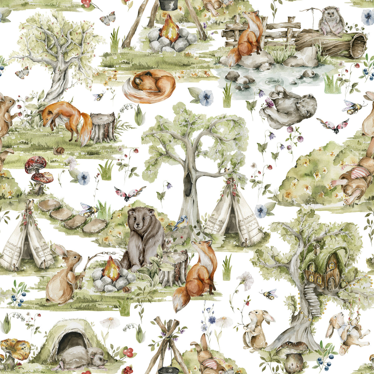 Woodland Wonders Wallpaper⁠ in your room — zoomed