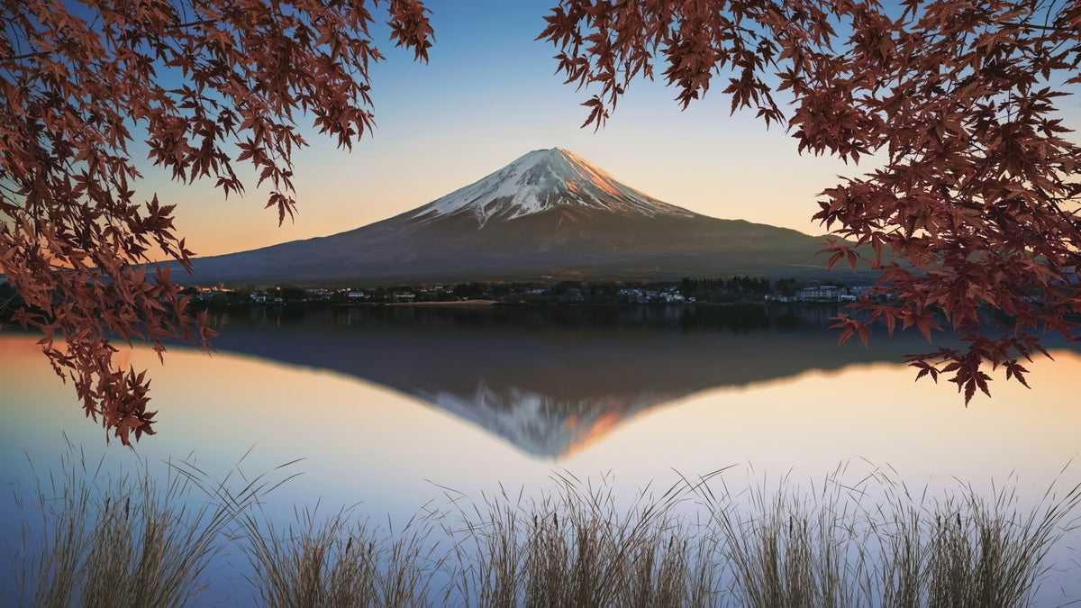 Fuji at Dawn: Autumn View Wall Mural
