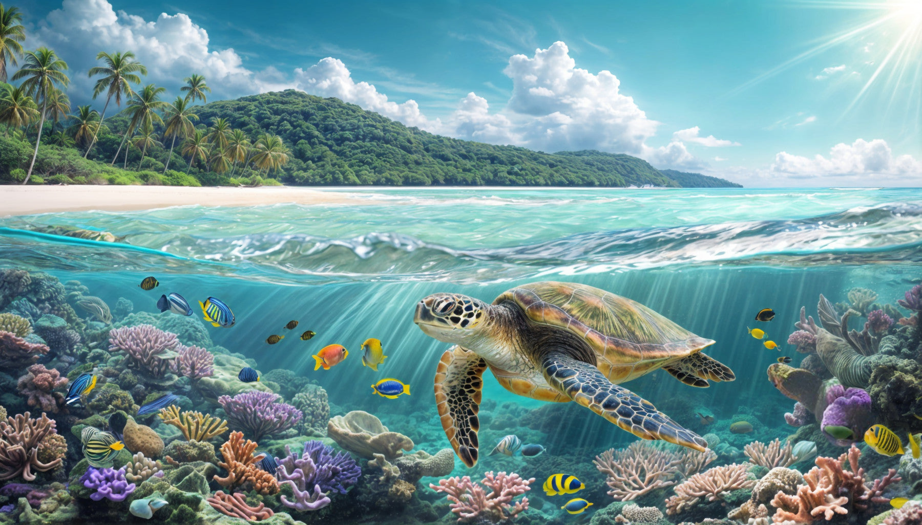 Sea Turtle's Paradise Wall Mural