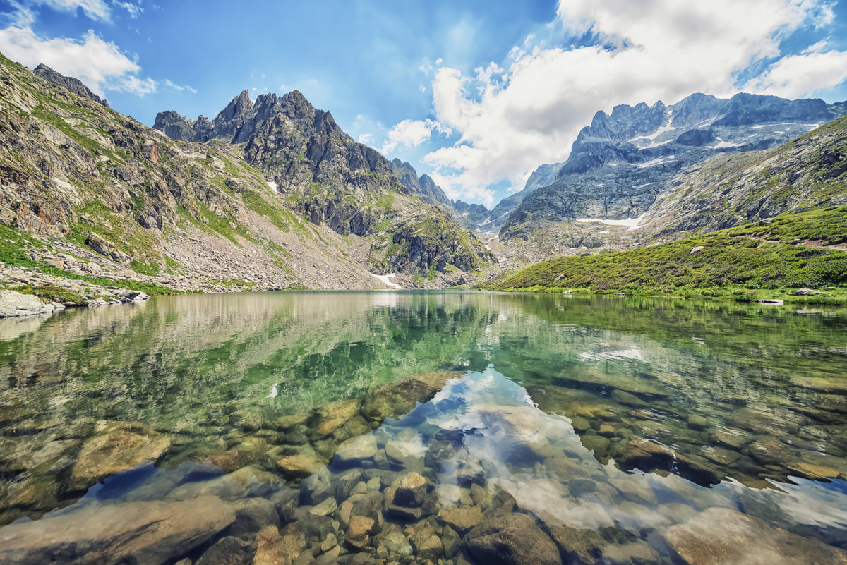 Alpine Lake Serenity Wall Mural in your room — zoomed