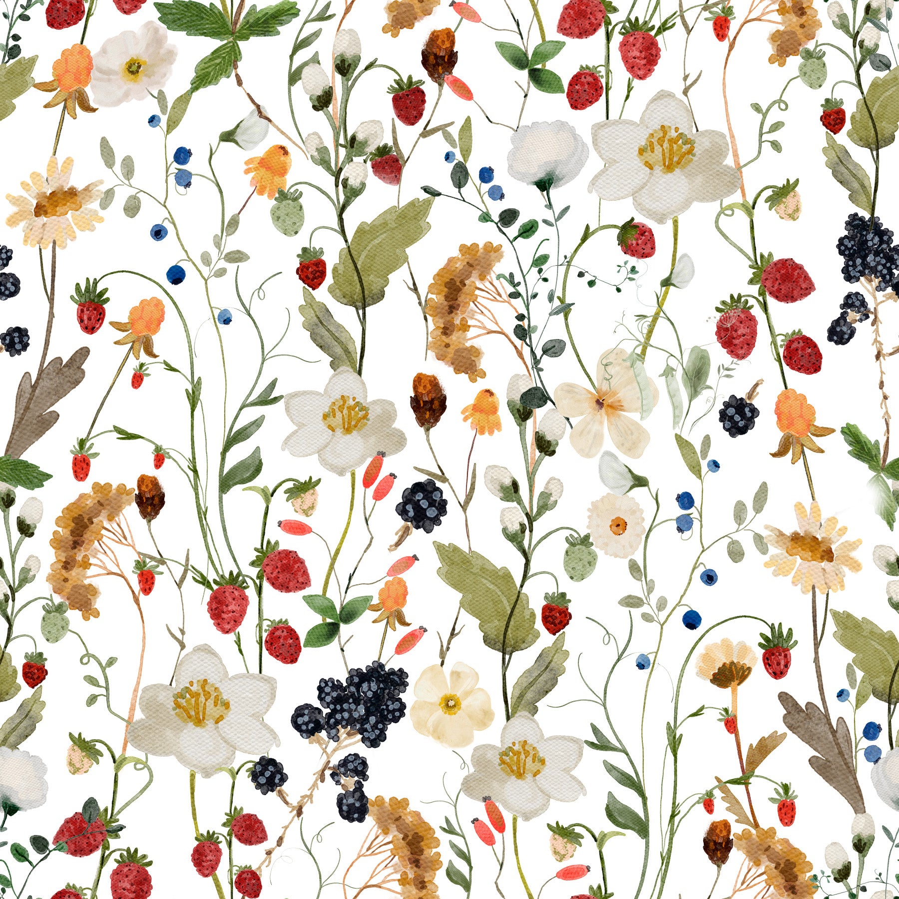 Wild Berry Bliss Wallpaper⁠ in your room — zoomed