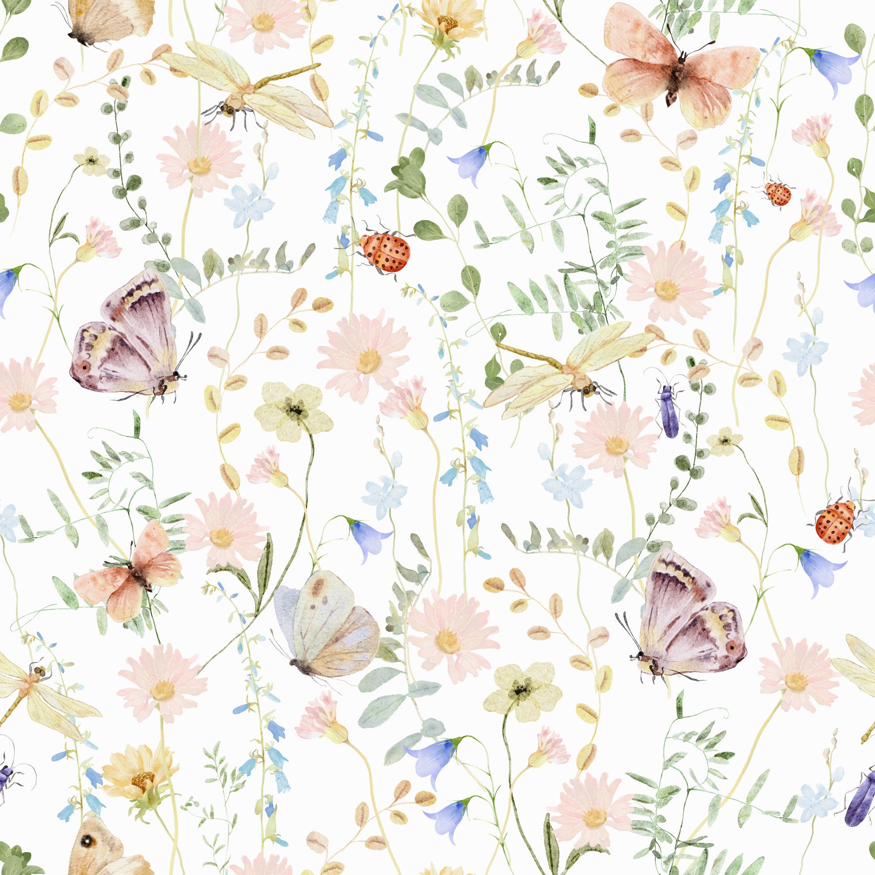 Blush Meadow's Whisper Wallpaper⁠