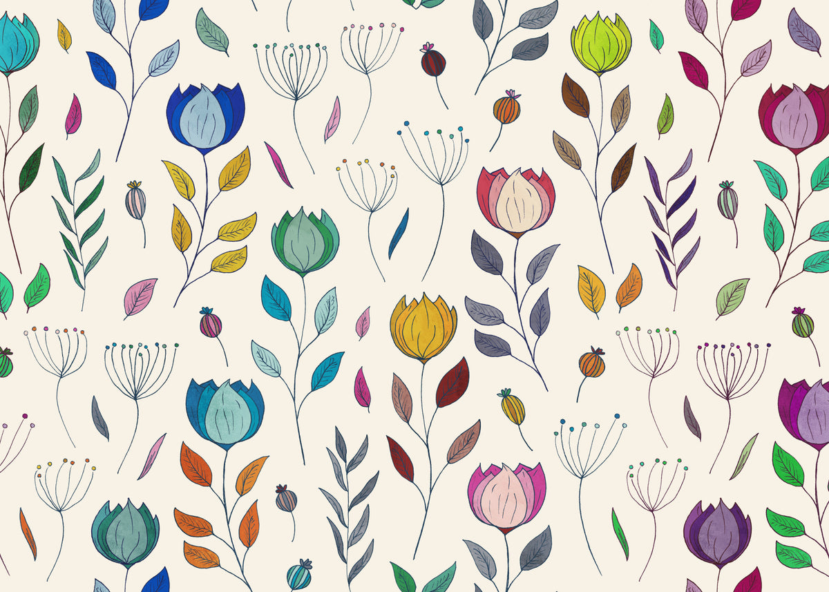 Rainbow Bloom Dance Wall Mural in your room — zoomed