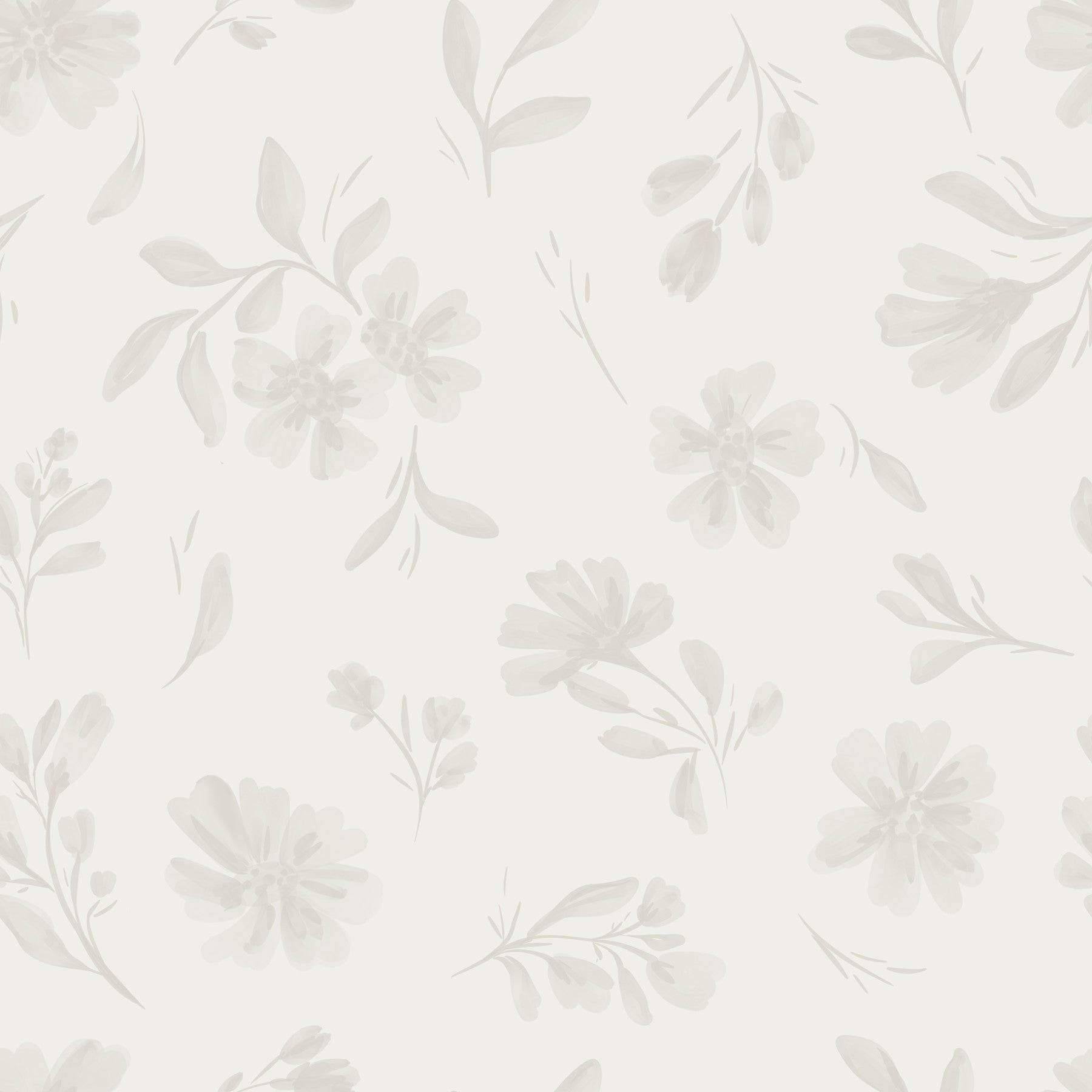 Neutral Flora in cloud dancer white Wallpaper⁠ in your room — zoomed