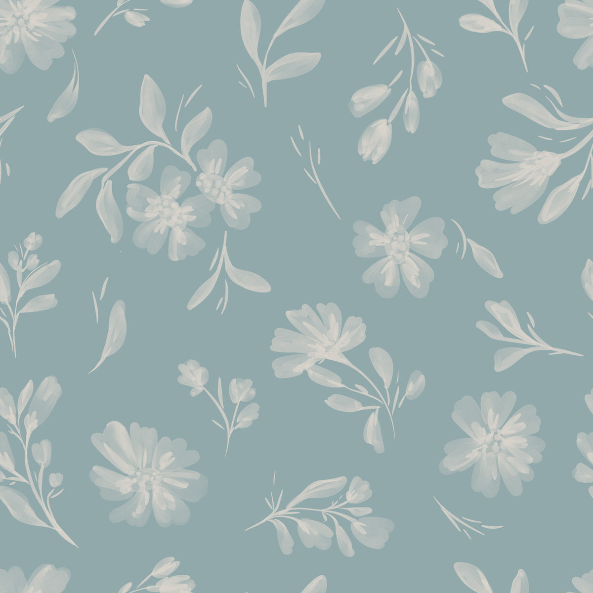 Soft Floral Whisper Wallpaper⁠ in your room