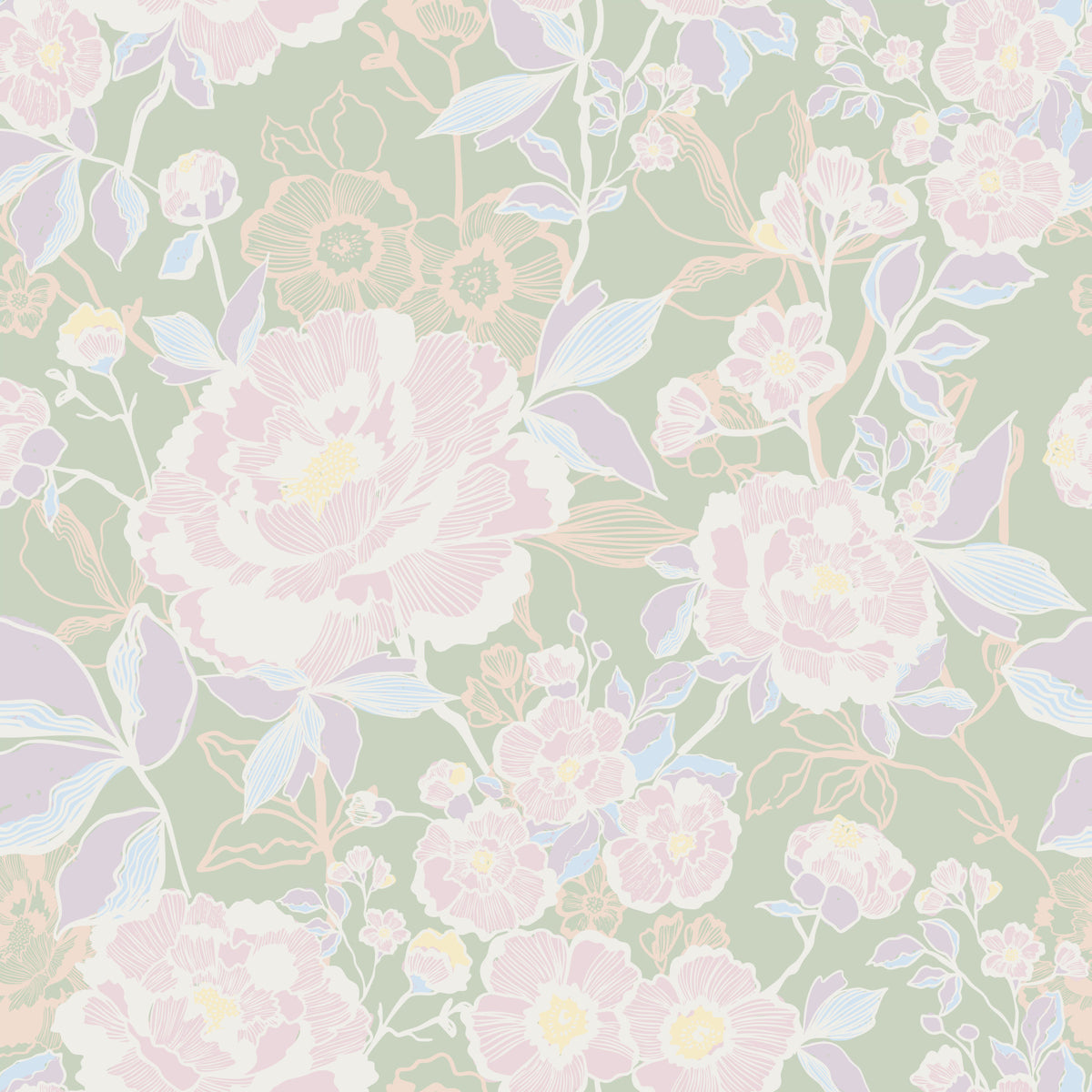 Soft Botanical Wallpaper⁠ in your room
