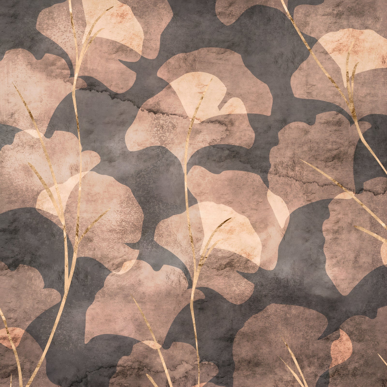 Midwinter Gingko -  Sepia Wall Mural