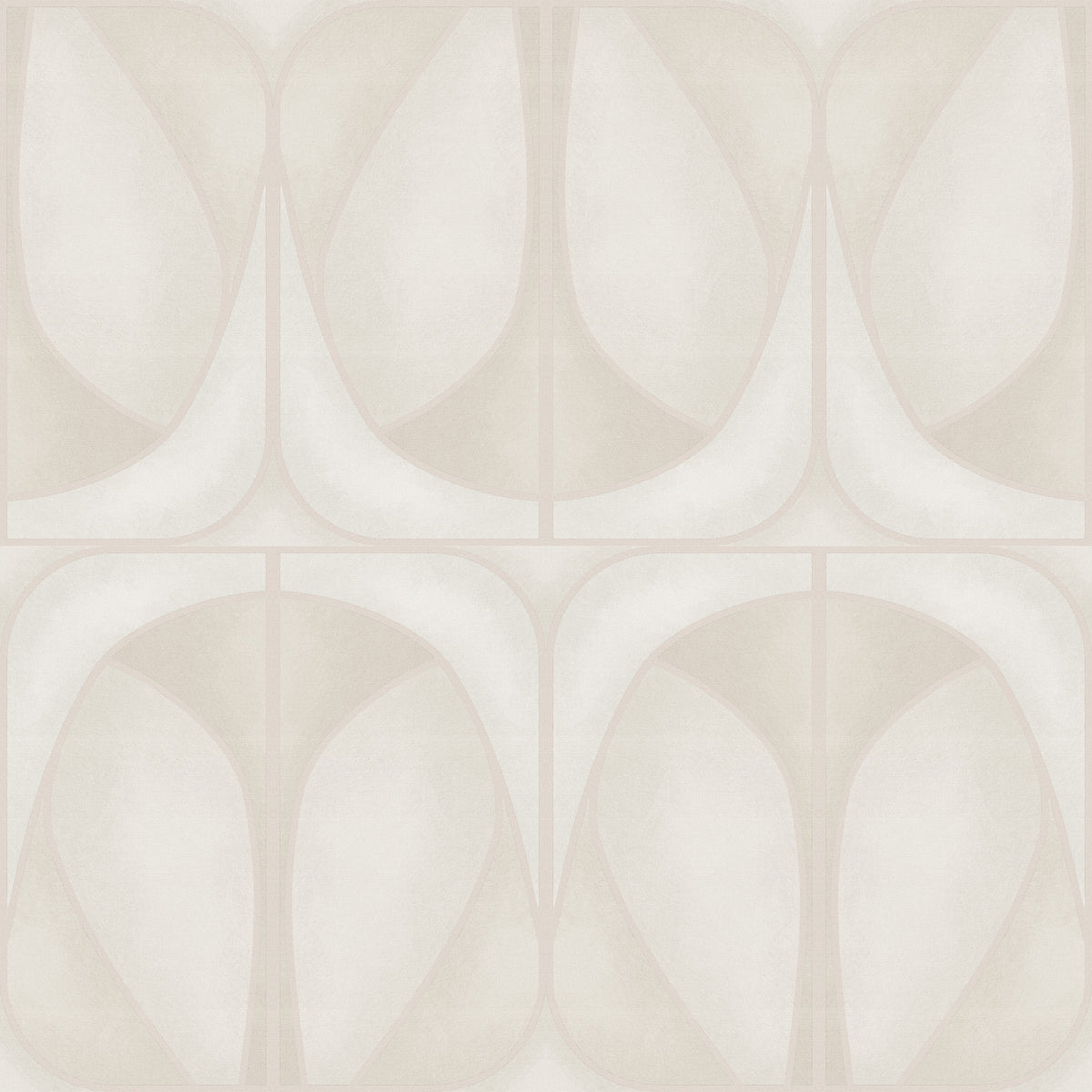 Softy Dèco Geometries -  Cloud Dancer Wallpaper⁠
