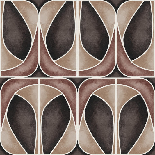 Softy Dèco Geometries -  Dramatic Coffee Wallpaper⁠