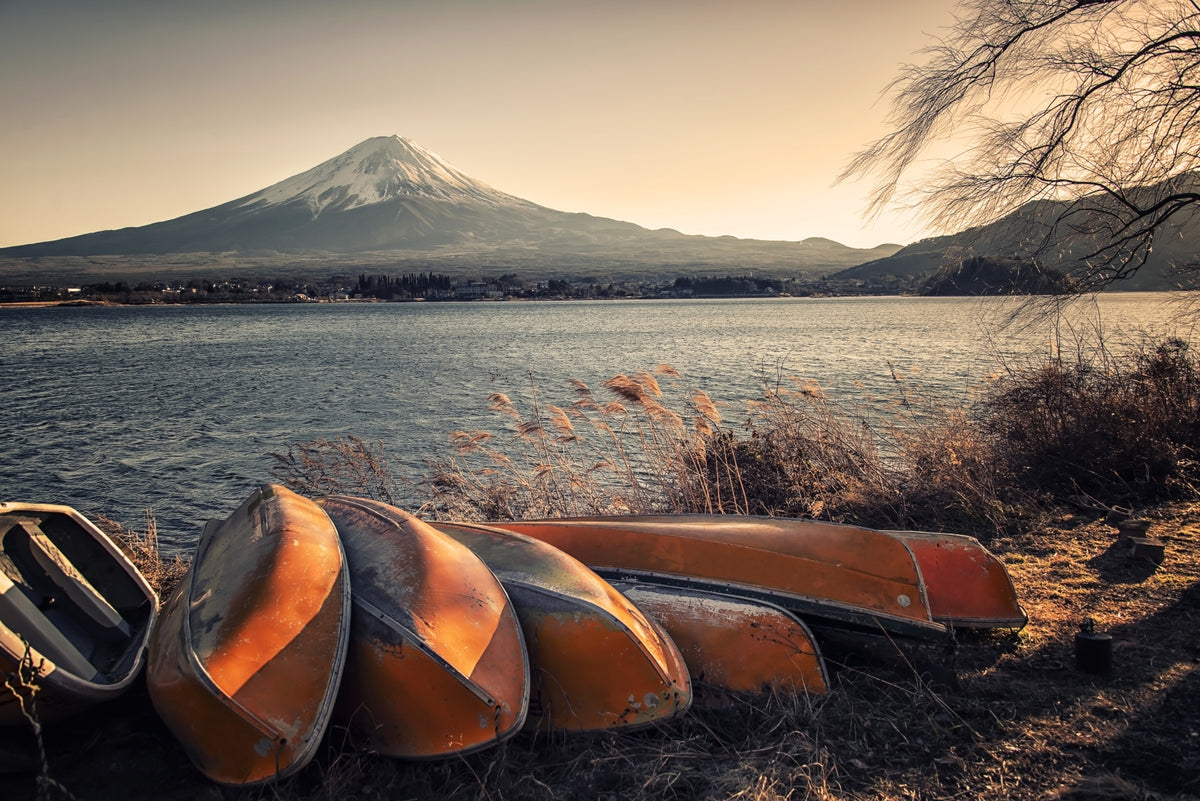 Fuji's Lakeside Calm Wall Mural in your room — zoomed