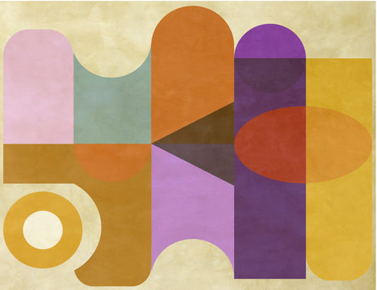 Mid-Century Abstract Wall Mural