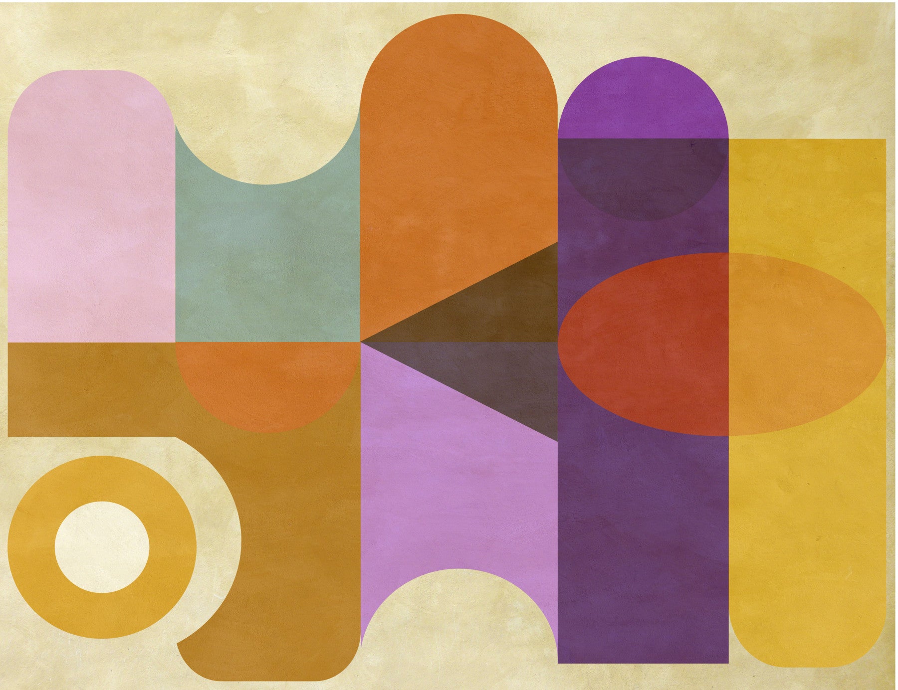 Mid-Century Abstract Wall Mural