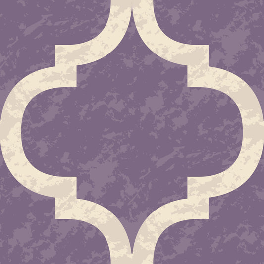 Moroccan Ogee - Grey Purple Wallpaper⁠