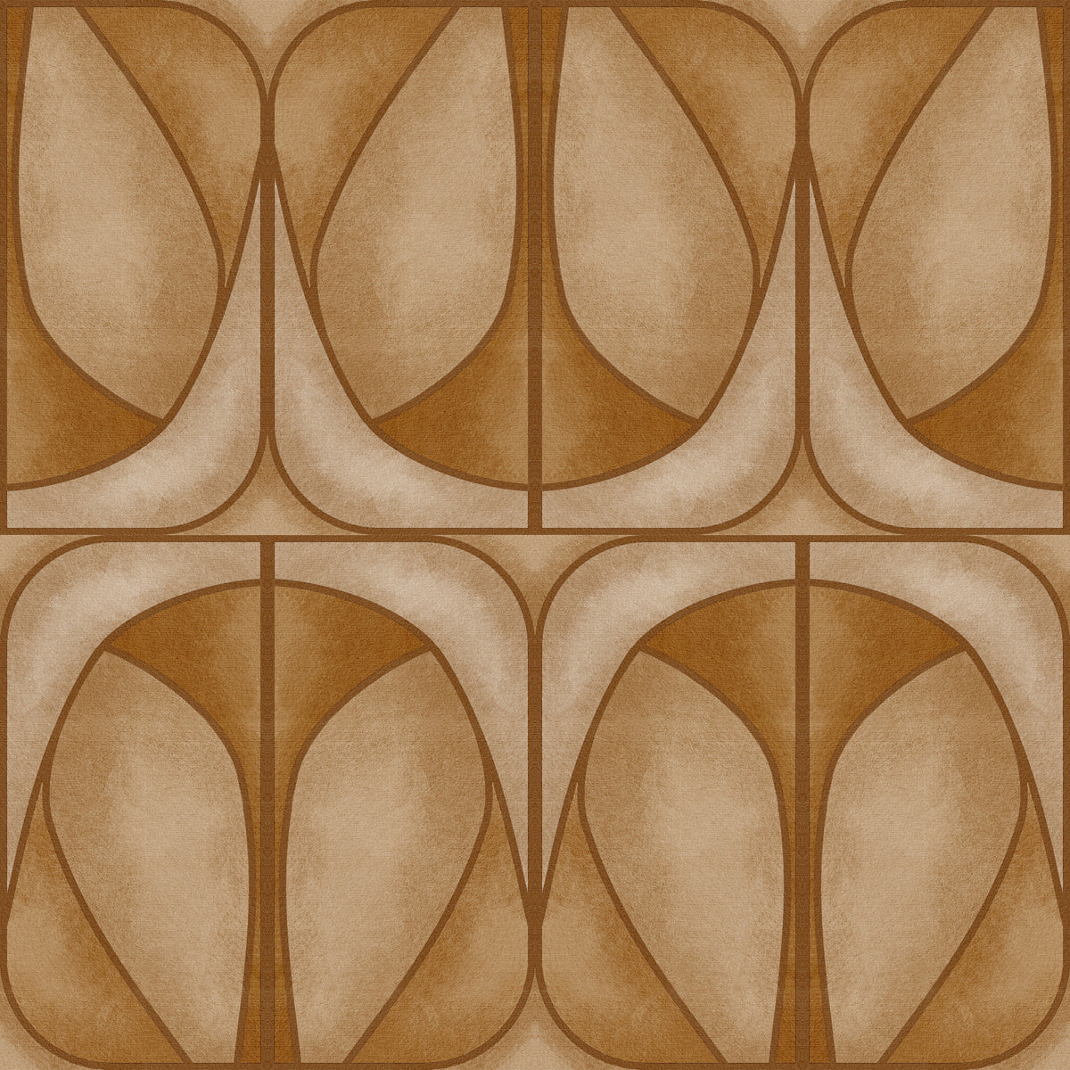 Softy Dèco Geometries - Warm Caramel Wallpaper⁠ in your room — zoomed