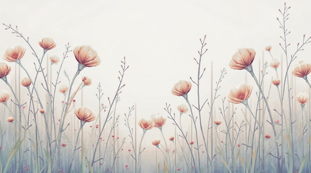 Whispering Blooms Wall Mural in your room