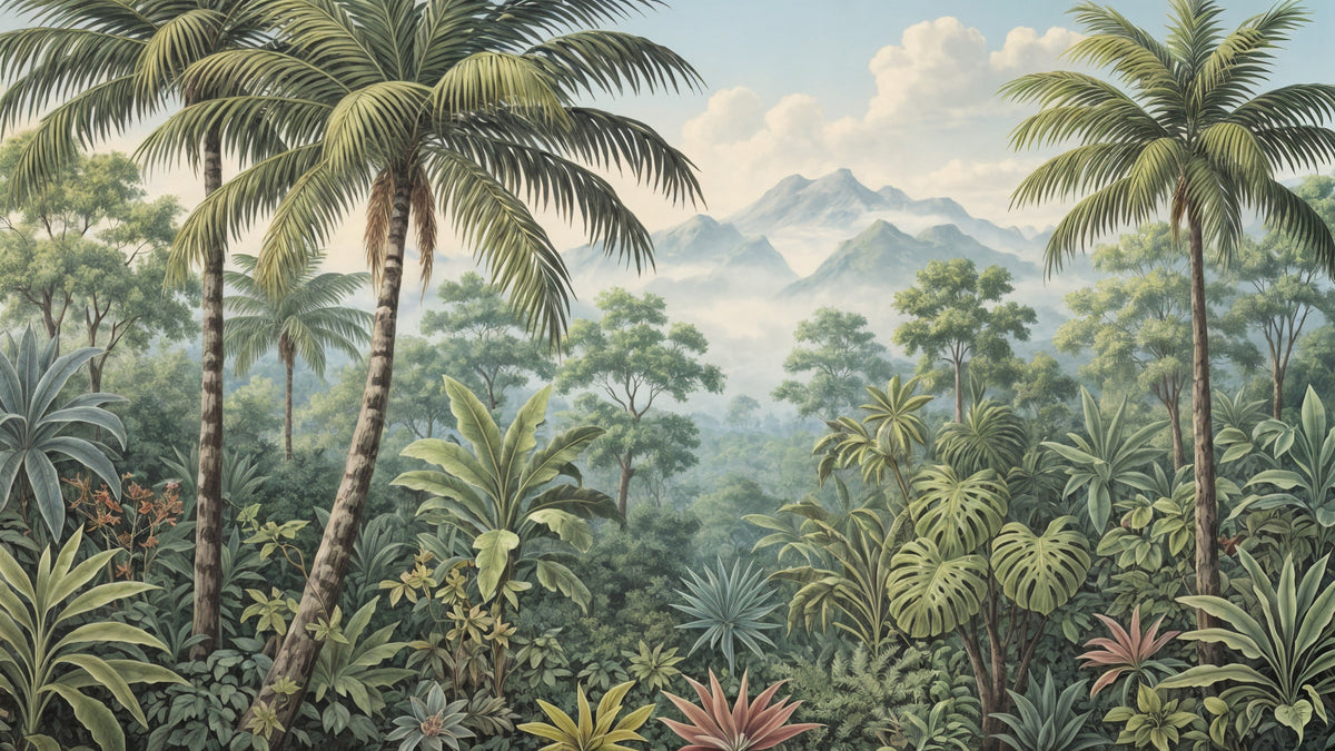 Jungle Vista Wall Mural in your room — zoomed