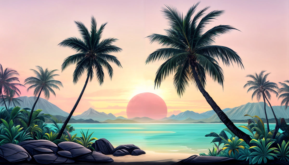 Tropical Sunset Wall Mural