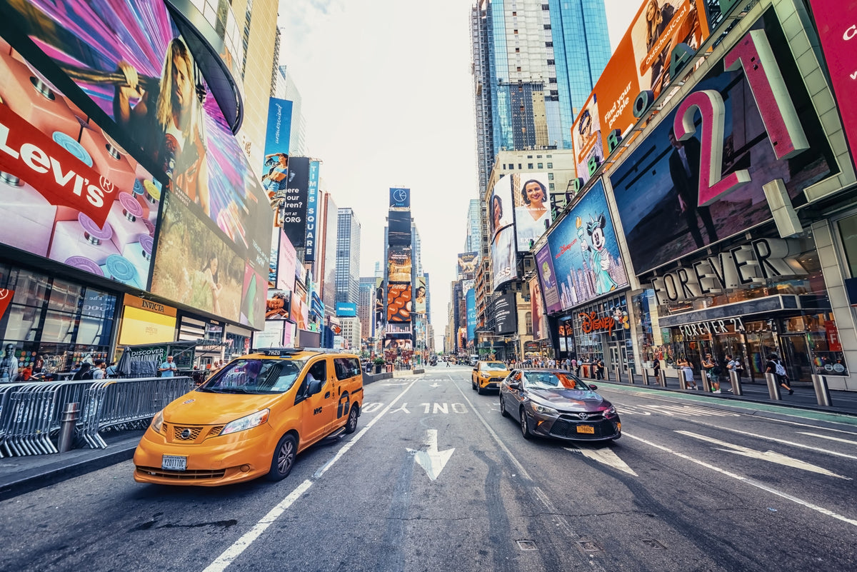 Times Square Hustle Wall Mural in your room — zoomed