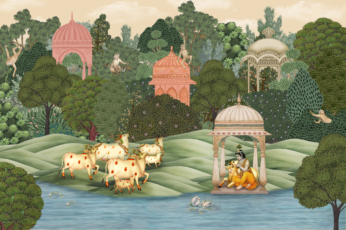 Krishna’s Sanctuary Wall Mural in your room