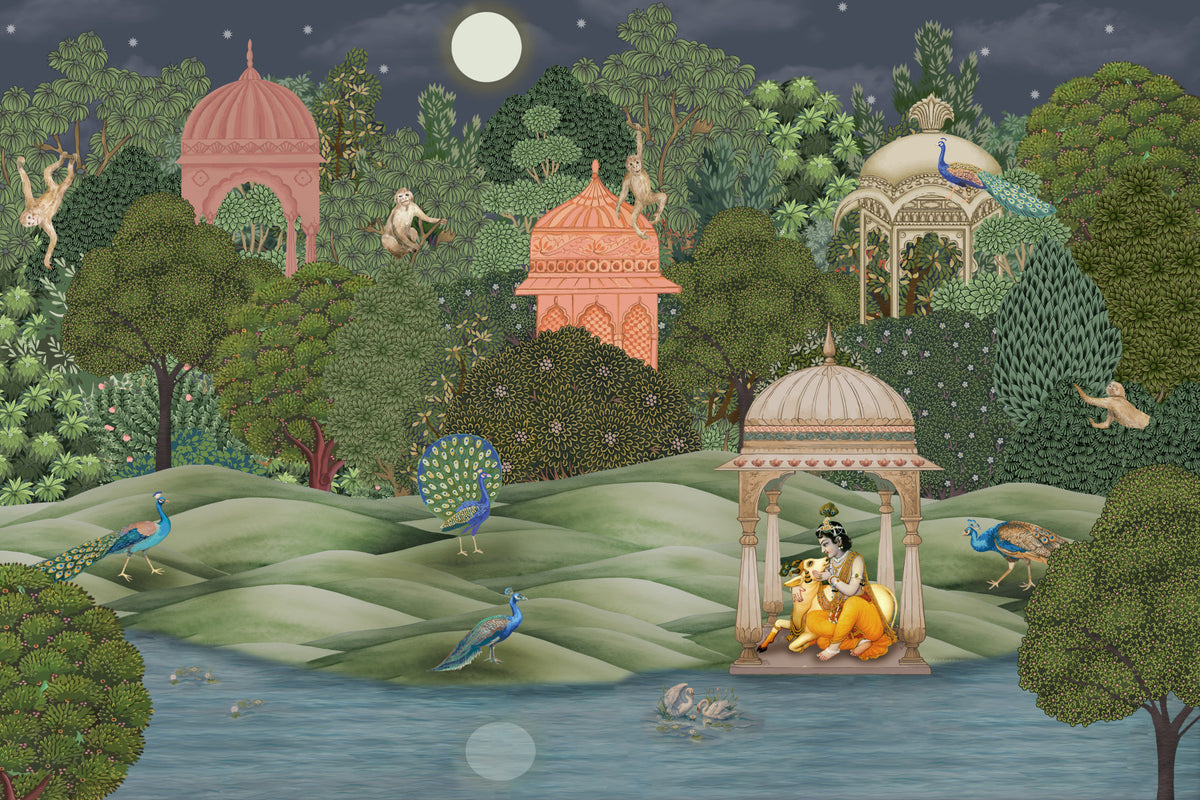 Vanara Vatika Wall Mural in your room — zoomed