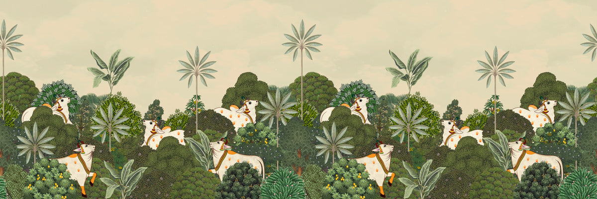 Tropical Pichwai Wall Mural