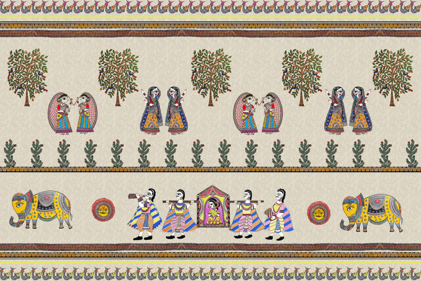 Mithila Majesty Wall Mural