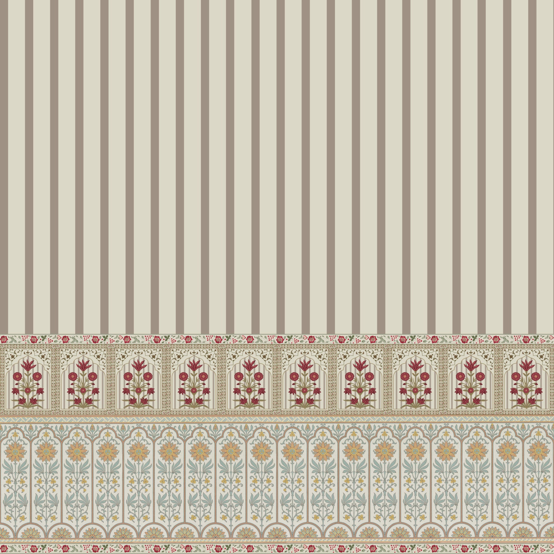 Regal Stripe & Bloom Wall Mural