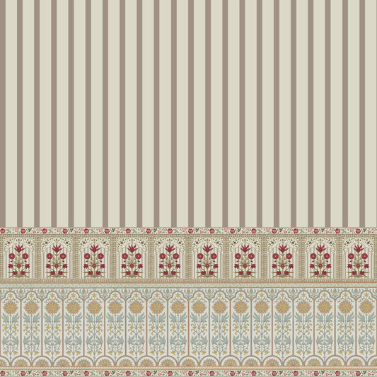 Regal Stripe & Bloom Wall Mural