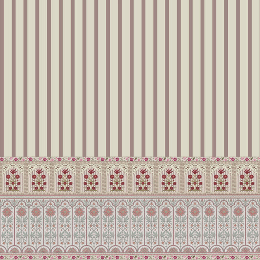 Royal Stripe Blooms Wall Mural