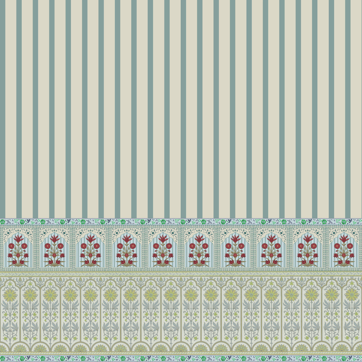 Striped Garden Border Wall Mural in your room