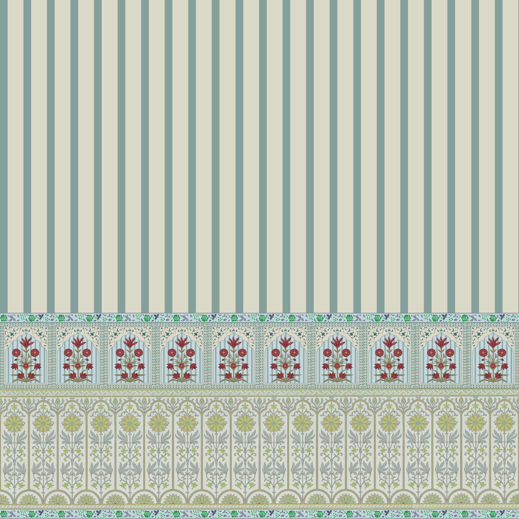 Striped Garden Border Wall Mural