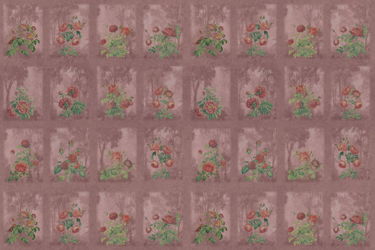 Vintage Rosewood Garden Wall Mural