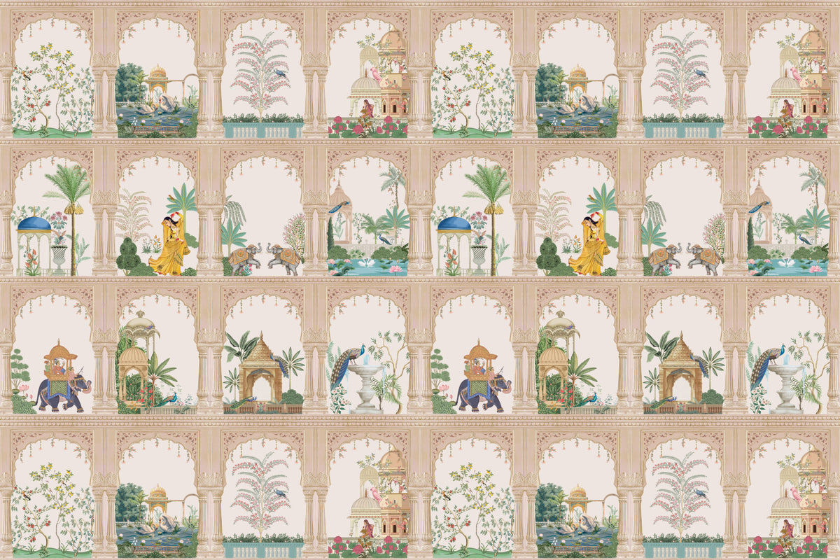 Indian Palace View Wall Mural in your room — zoomed