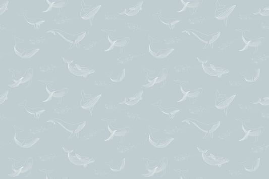 Aqua Whale Dreams Wall Mural