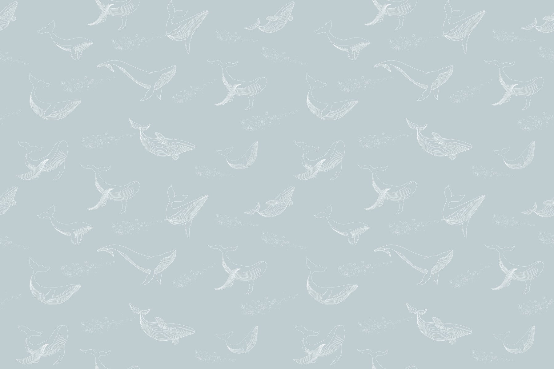 Aqua Whale Dreams Wall Mural