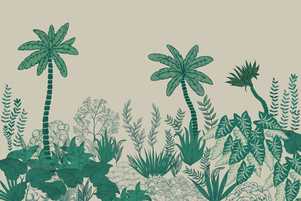 Palm Grove Dreams Wall Mural in your room — zoomed