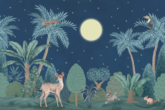 Moonlit Jungle Wall Mural