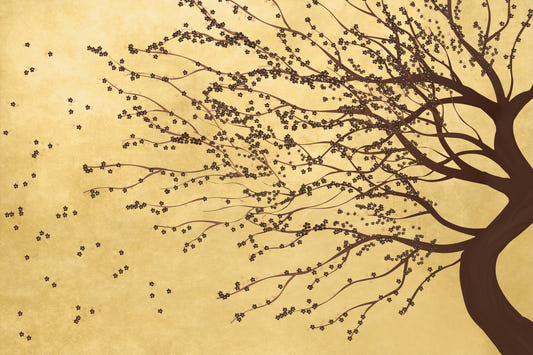 Golden Bloom Breeze Wall Mural
