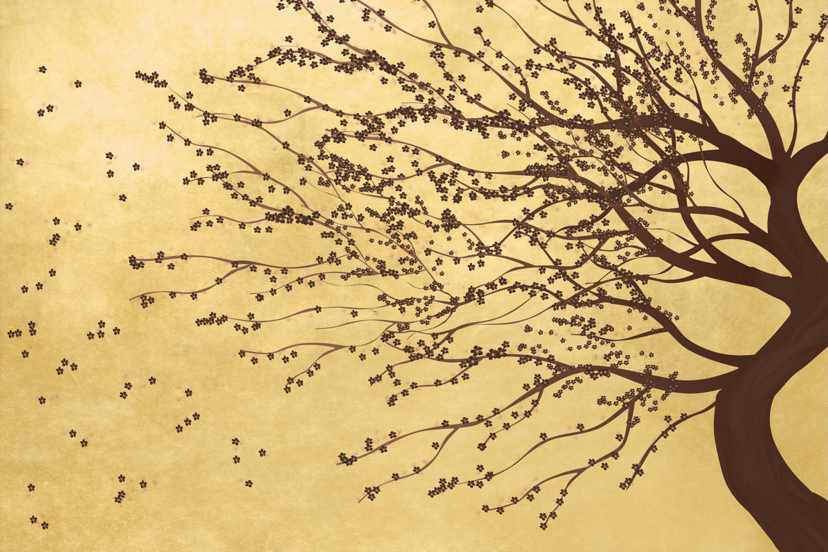 Golden Bloom Breeze Wall Mural