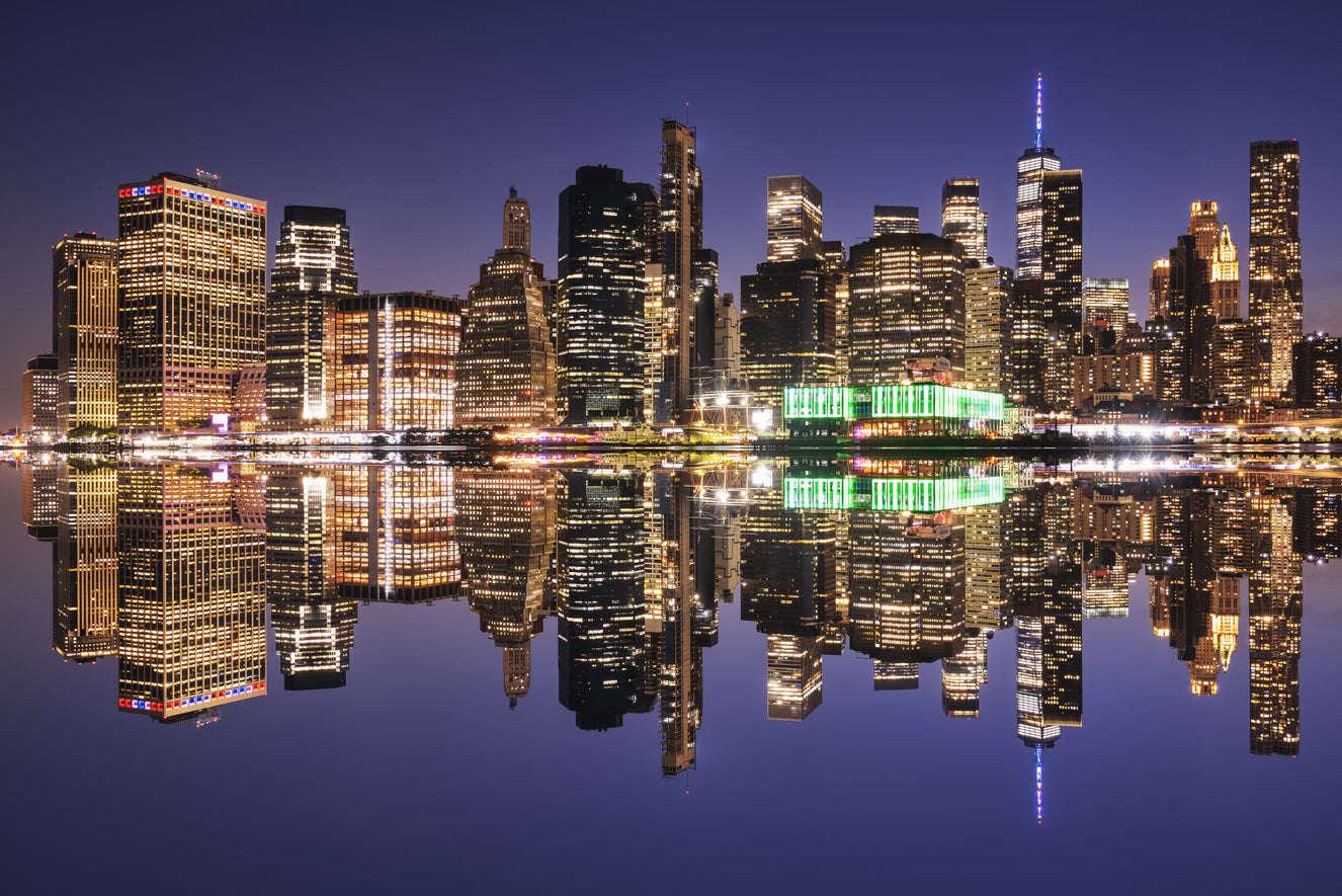 City Lights Reflection Wall Mural