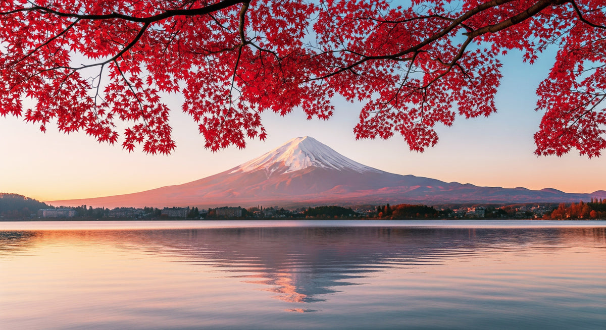 Fuji's Autumn Glow Wall Mural in your room