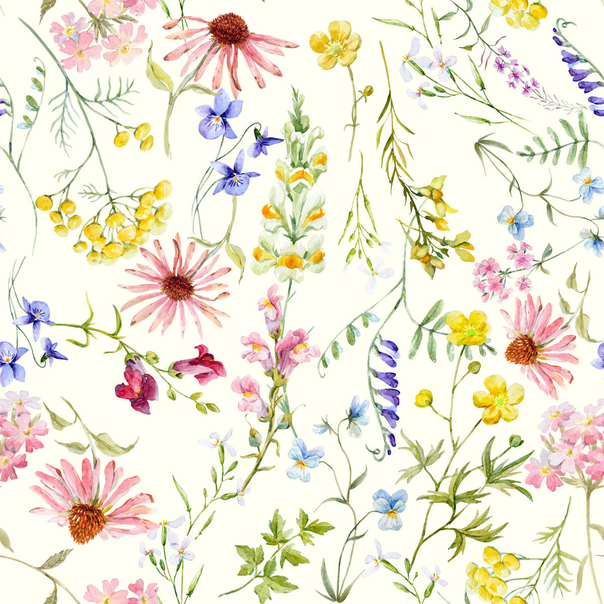 Blush Wildflower Meadow Wallpaper⁠ in your room