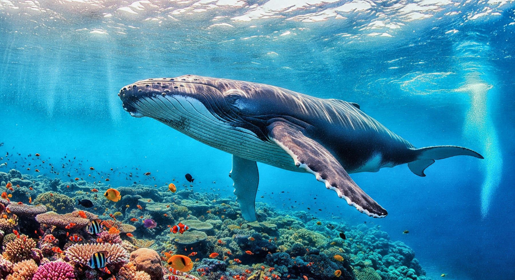 Ocean Giant's Realm Wall Mural in your room — zoomed