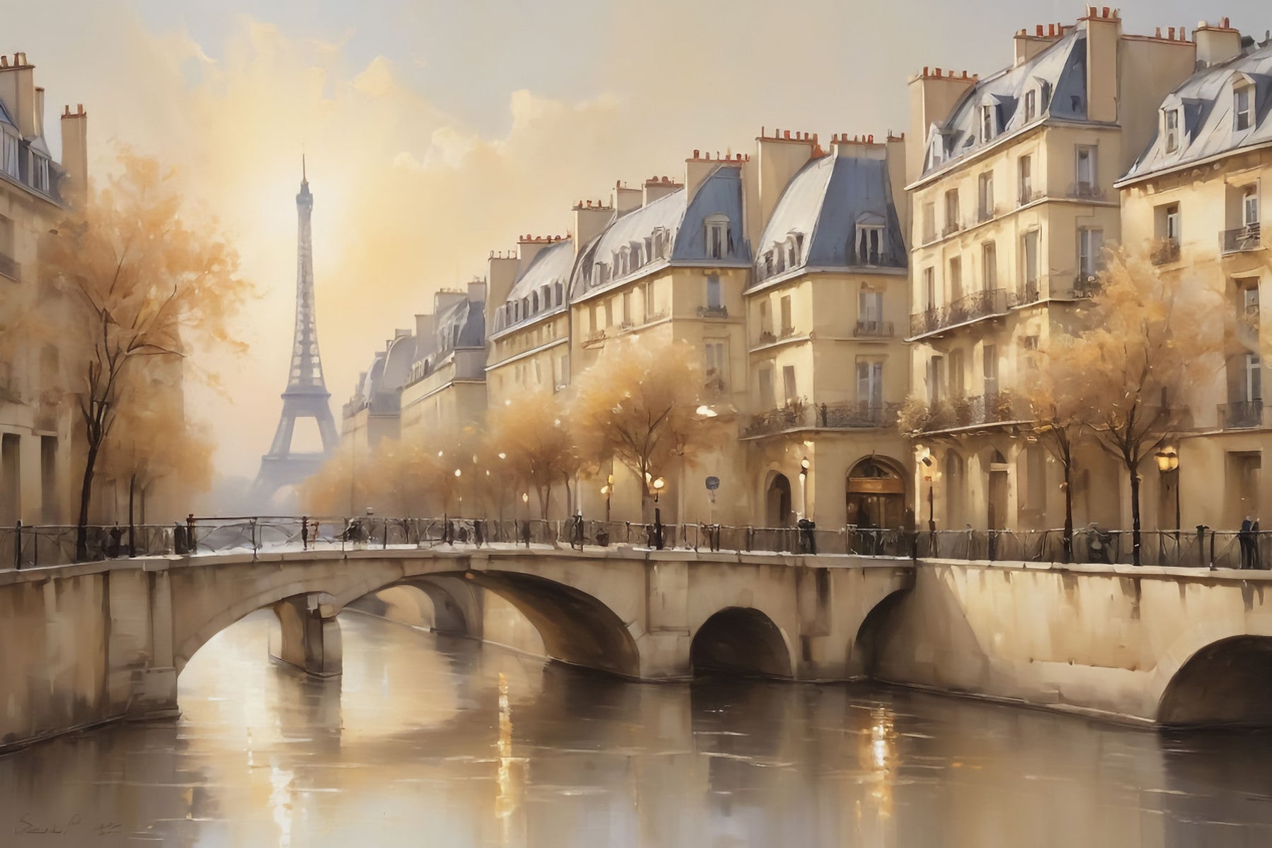 Parisian Serenity Wall Mural in your room — zoomed