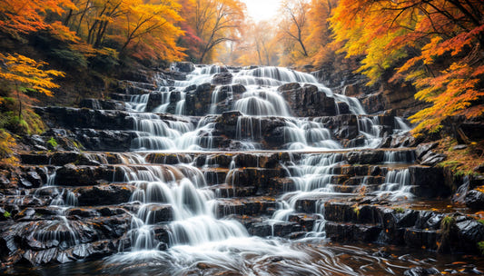 Autumn Waterfall Wall Mural