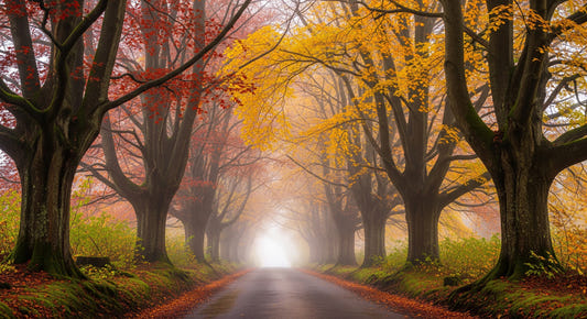 Ethereal Fall Road Wall Mural