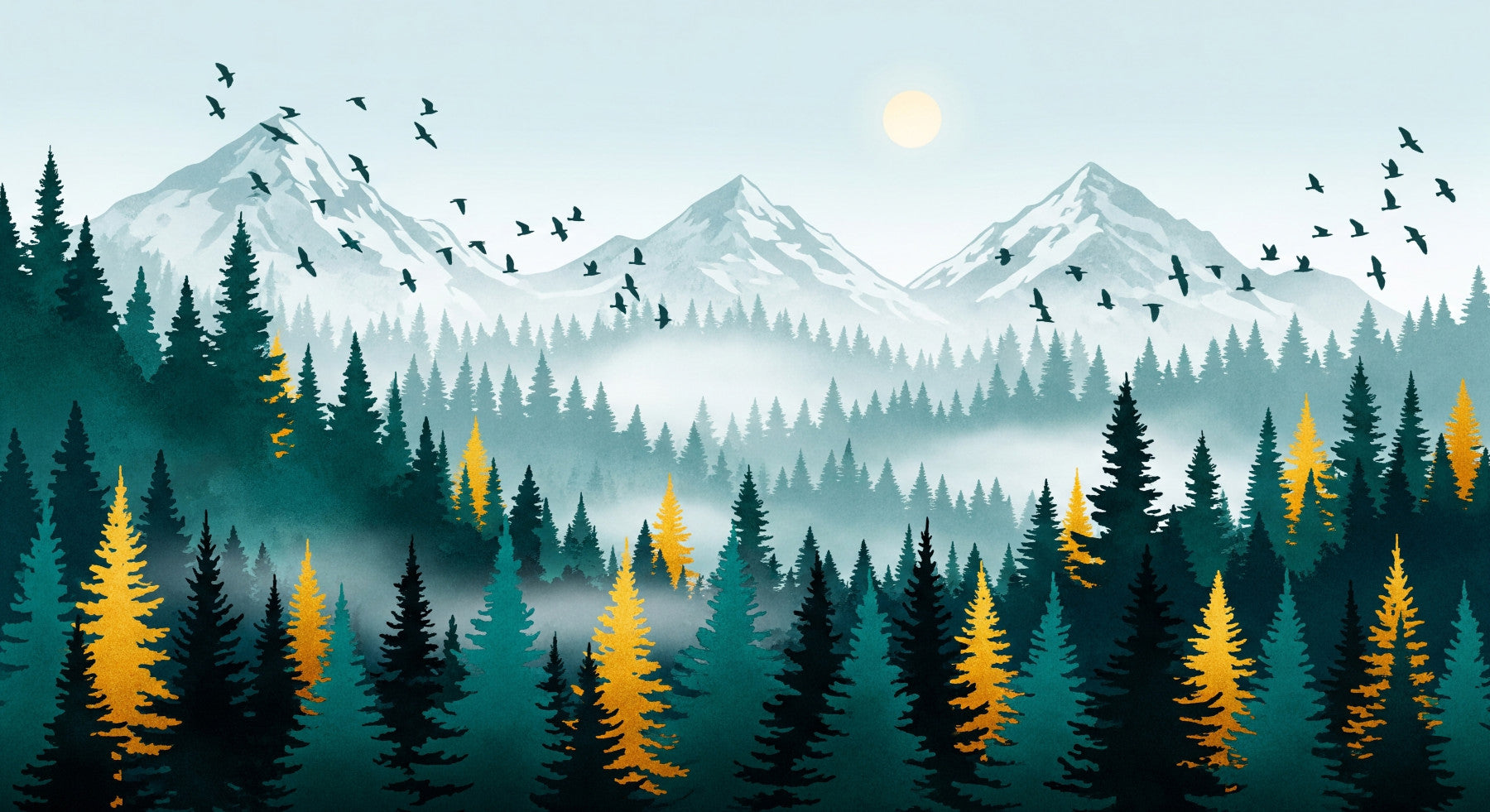 Gilded Forest Wall Mural