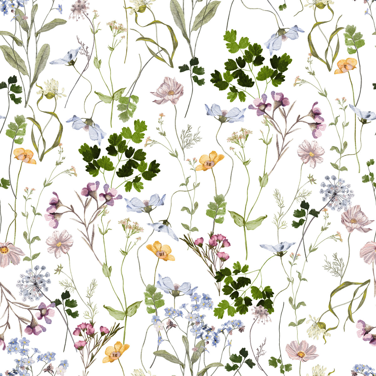 Wildflower Early Summer Meadow Wallpaper⁠ in your room — zoomed
