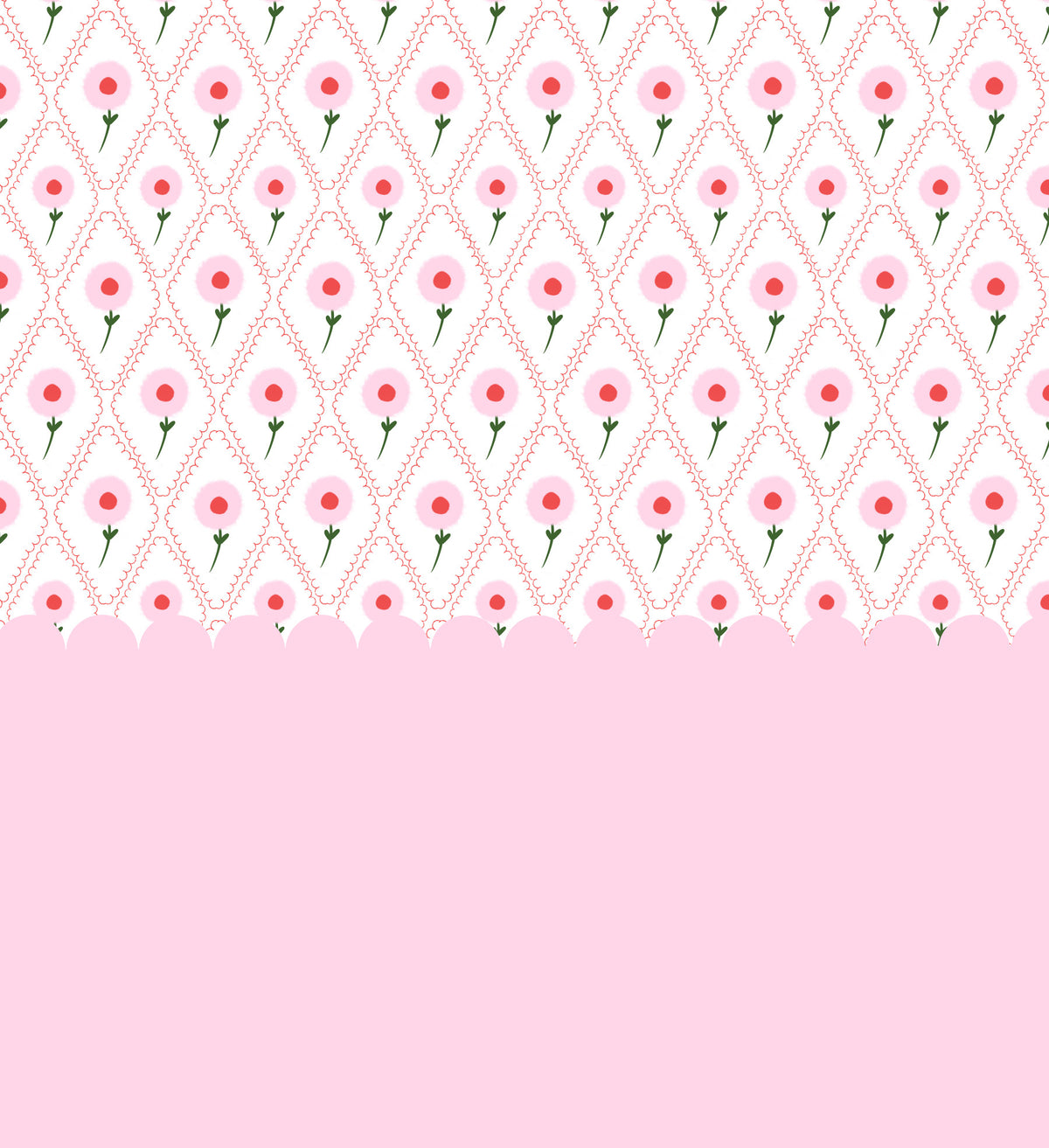 Cottage Rose Mural Wall Mural in your room — zoomed