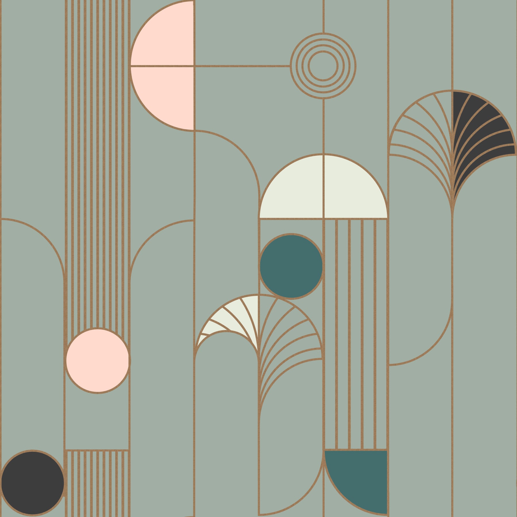 Art Deco Geometric Harmony Wallpaper⁠